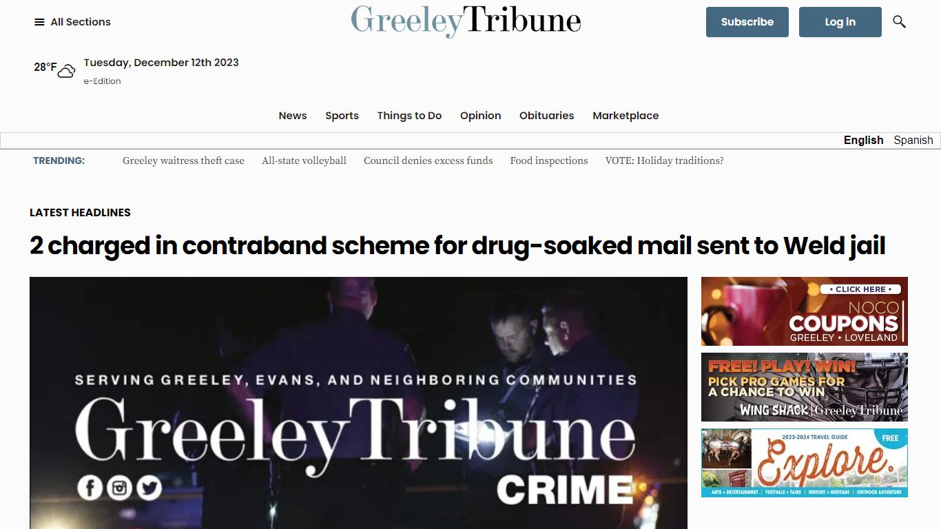 2 charged in contraband scheme for drug-soaked mail sent to Weld jail